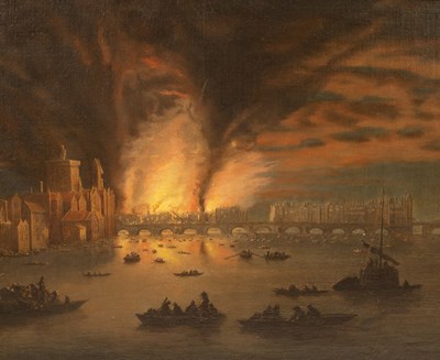 Lot 340 - English School, late 17th Century/The Burning...