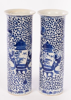 Lot 697 - A pair of Chinese blue and white porcelain...