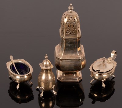 Lot 4 - A silver sugar caster, Adie Brothers Ltd.,...