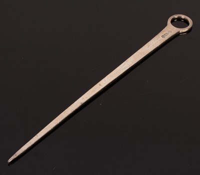 Lot 35 - A George III ring top silver game skewer,...