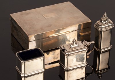 Lot 41 - A rectangular silver cigarette box, JS Ltd.,...