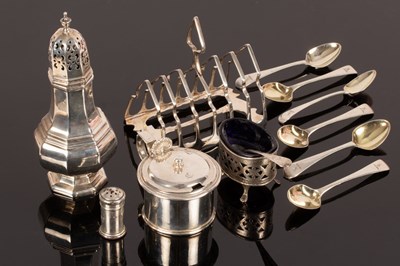 Lot 90 - A silver toast rack, James Dixon & Sons,...