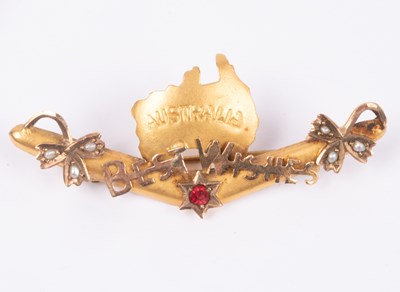 Lot 49 - An early 20th century 9ct gold 'Australia' brooch