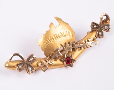 Lot 49 - An early 20th century 9ct gold 'Australia' brooch