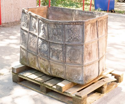 Lot 1101 - A Charles II rectangular lead cistern, dated...