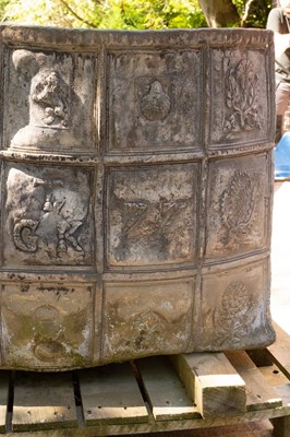 Lot 1101 - A Charles II rectangular lead cistern, dated...
