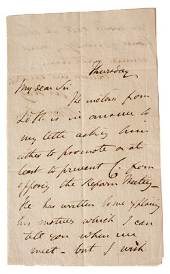 Lot 811 - The Correspondence of John Cartwright (1740-1824, Political Reformer)