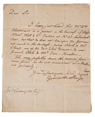 Lot 811 - The Correspondence of John Cartwright (1740-1824, Political Reformer)