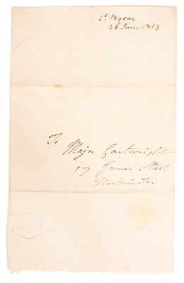 Lot 813 - Byron (George Gordon, Lord) Autograph Letter