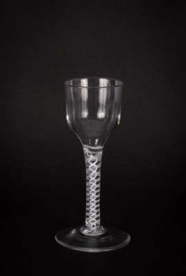 Lot 201 - An English 18th Century opaque twist wine glass