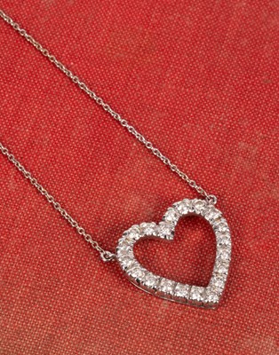 Lot 234 - A diamond-set heart-shaped pendant