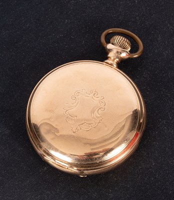 Lot 121 - A 14k gold-cased hunter pocket watch