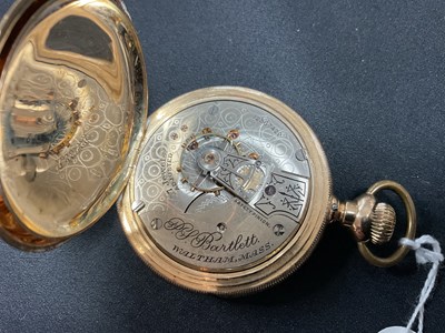 Lot 121 - A 14k gold-cased hunter pocket watch