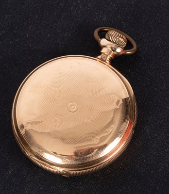 Lot 121 - A 14k gold-cased hunter pocket watch