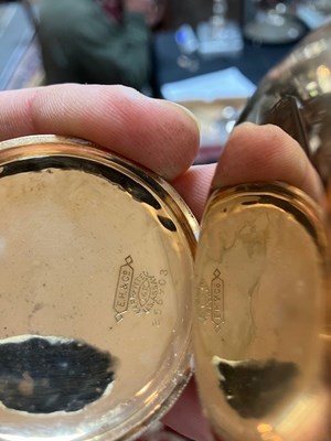 Lot 121 - A 14k gold-cased hunter pocket watch