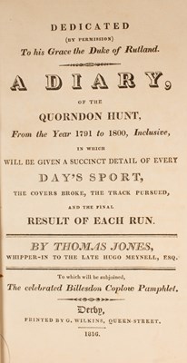 Lot 508 - A Diary Of The Quorndon Hunt