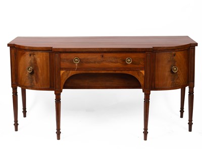 Lot 28 - A George III mahogany breakfront sideboard