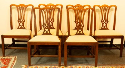 Lot 624 - A set of six George III mahogany dining chairs
