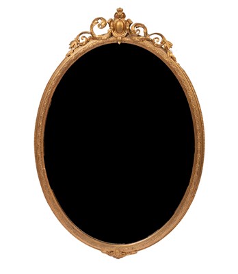 Lot 40 - A 19th Century oval gilt wall mirror