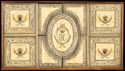 Lot 260 - An Anglo-Indian engraved ivory stepped four tier dressing stand