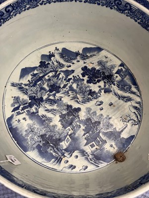 Lot 80 - A Chinese blue and white large circular basin