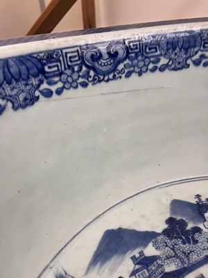 Lot 80 - A Chinese blue and white large circular basin
