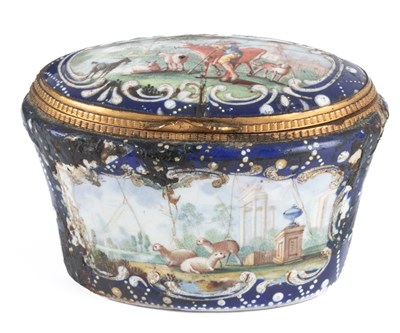 Lot 95 - A Birmingham enamel snuff box