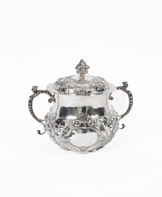 Lot 74 - A Charles II two-handled baluster porringer and cover