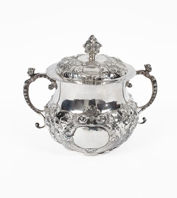 Lot 74 - A Charles II two-handled baluster porringer and cover
