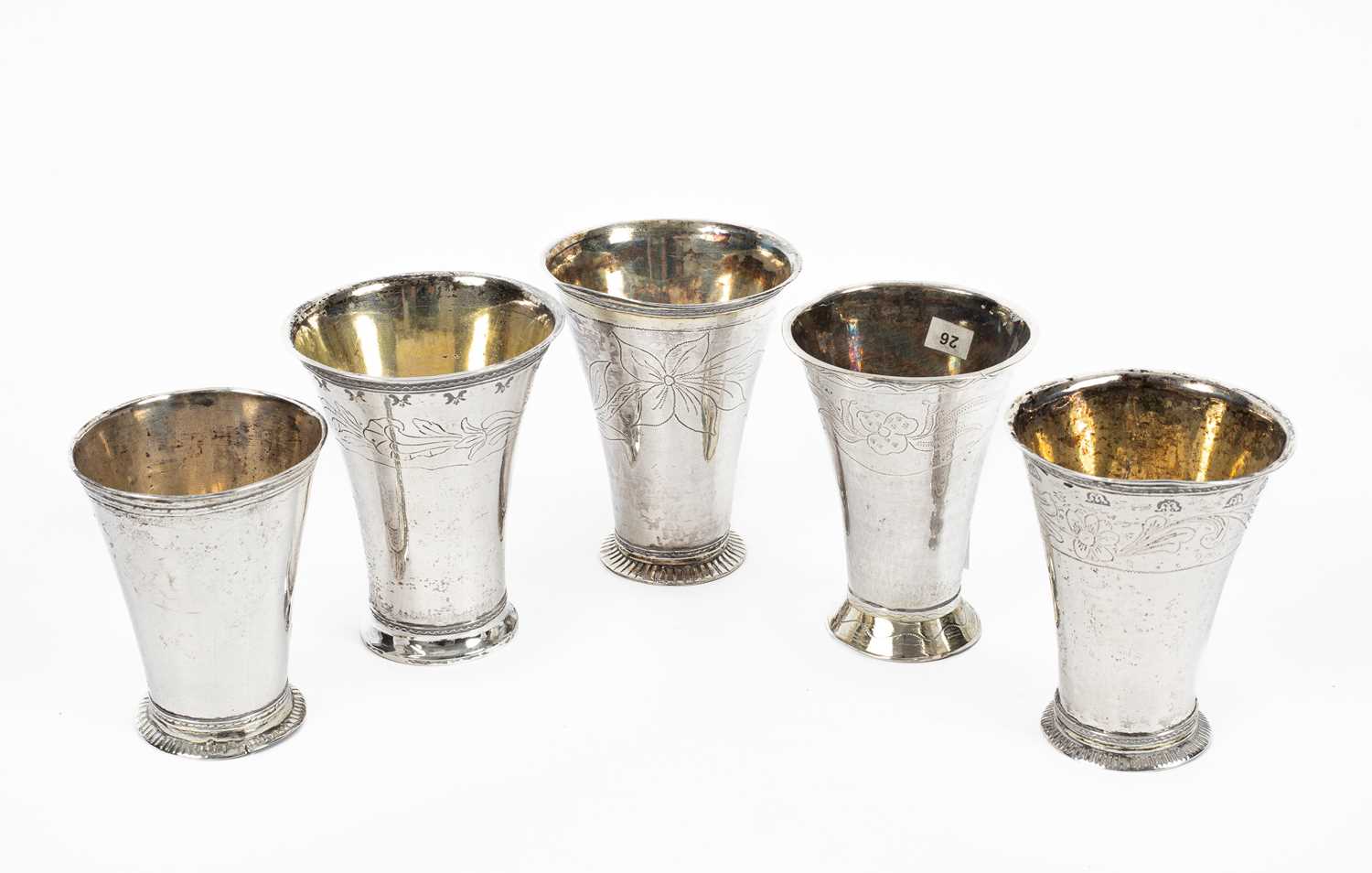 Lot 65 - Five Swedish flared circular beakers
