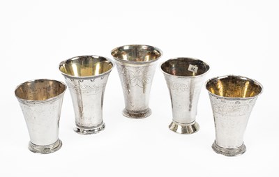 Lot 65 - Five Swedish flared circular beakers