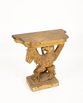 Lot 229 - A George II gilt gesso serpentine eagle console table