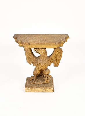 Lot 229 - A George II gilt gesso serpentine eagle console table