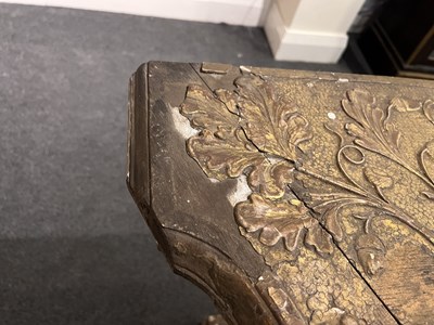 Lot 229 - A George II gilt gesso serpentine eagle console table