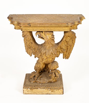 Lot 229 - A George II gilt gesso serpentine eagle console table