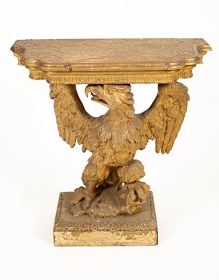 Lot 229 - A George II gilt gesso serpentine eagle console table