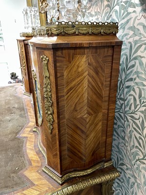 Lot 53 - A Victorian ormolu mounted tulipwood and kingwood desk in the Louis XV style