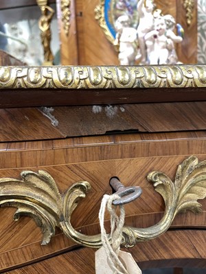 Lot 53 - A Victorian ormolu mounted tulipwood and kingwood desk in the Louis XV style