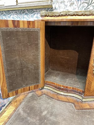 Lot 53 - A Victorian ormolu mounted tulipwood and kingwood desk in the Louis XV style