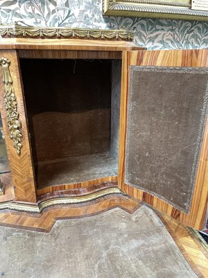Lot 53 - A Victorian ormolu mounted tulipwood and kingwood desk in the Louis XV style