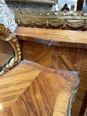 Lot 53 - A Victorian ormolu mounted tulipwood and kingwood desk in the Louis XV style
