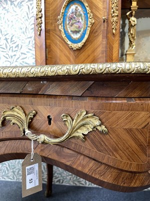 Lot 53 - A Victorian ormolu mounted tulipwood and kingwood desk in the Louis XV style