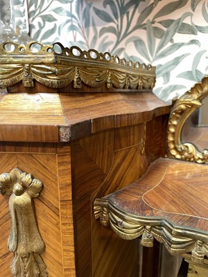 Lot 53 - A Victorian ormolu mounted tulipwood and kingwood desk in the Louis XV style