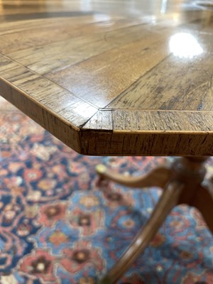 Lot 111 - A late George III rosewood banded exotic specimen wood octagonal breakfast table