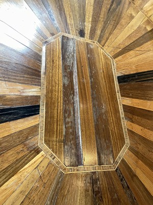 Lot 111 - A late George III rosewood banded exotic specimen wood octagonal breakfast table