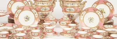 Lot 34 - A Coalport (Coalbrookdale) Sèvres style pattern pink-ground dessert service