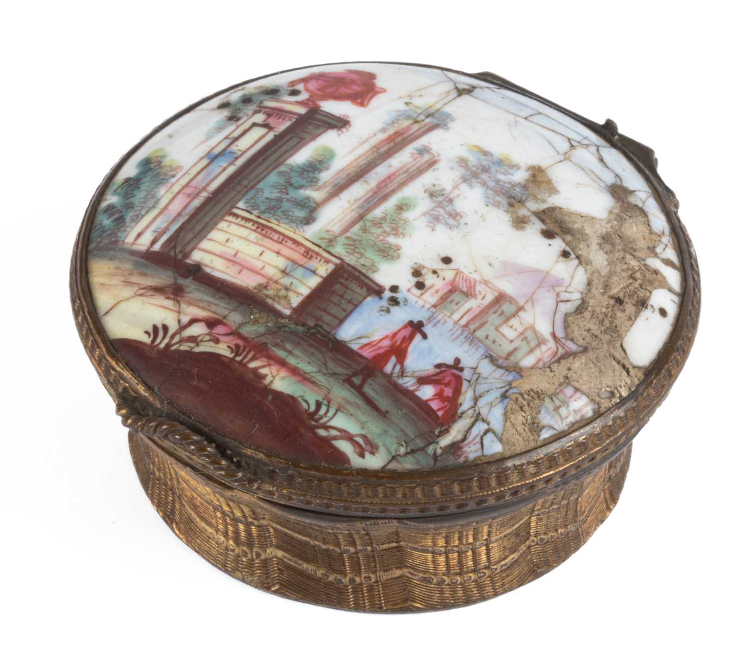 Lot 92 - A Continental enamel and gilt metal snuff box