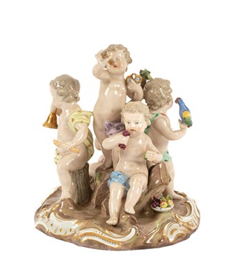 Lot 43 - A Meissen porcelain group