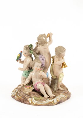 Lot 43 - A Meissen porcelain group