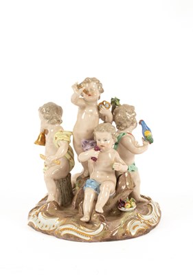 Lot 43 - A Meissen porcelain group